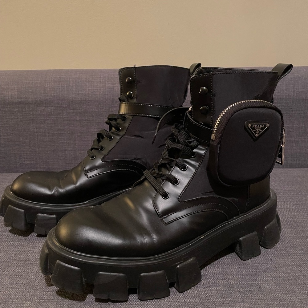 Prada combat boots